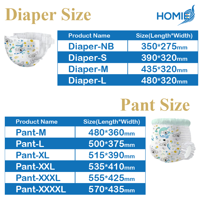 Homie Diaper Premium Ultra Thin Baby Diapers - Pant (Per Pack)